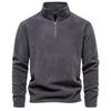 Men's Spring and Autumn New Vertical Collar Half-Zipper Long-Sleeved Sweatshirt Leading Cross-Border Trend All-Match Men's Fleece Top