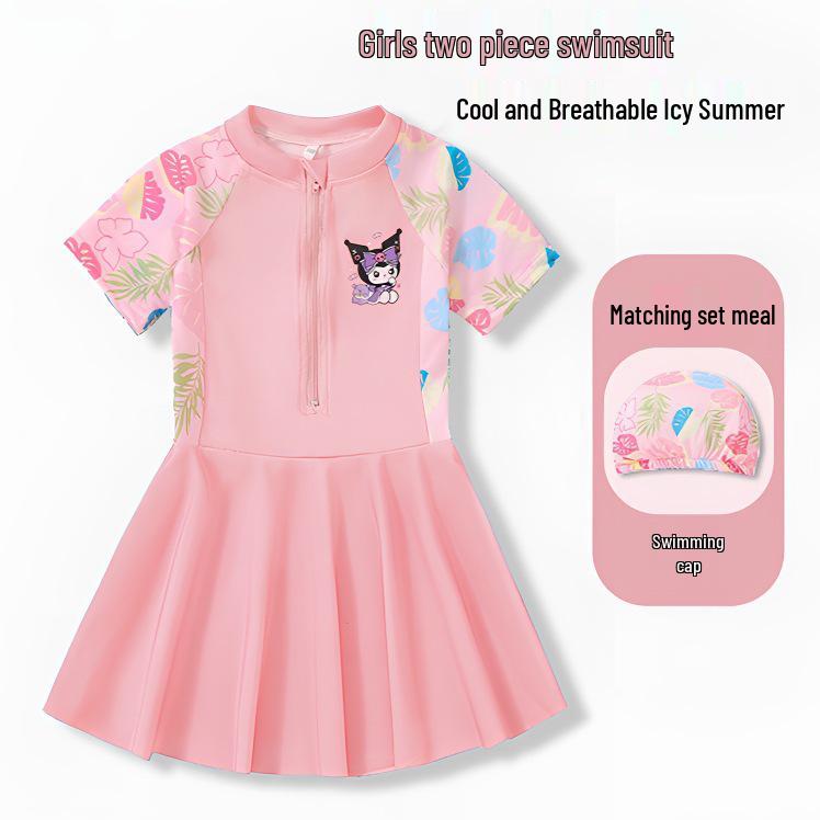 

2024 Девочки Цельный Купальник-Юбка - Летняя Купальная Одежда для Детей в Размерах S, M и L M 100CM