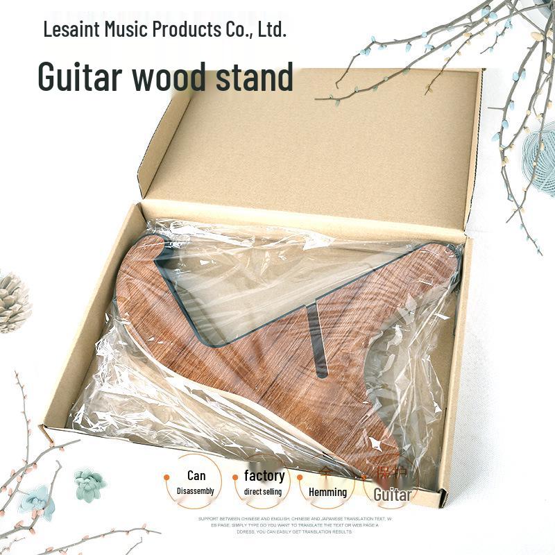 Wooden Stand for Guitar & Ukulele - Fits Folk, Classical, and Electric Guitars
