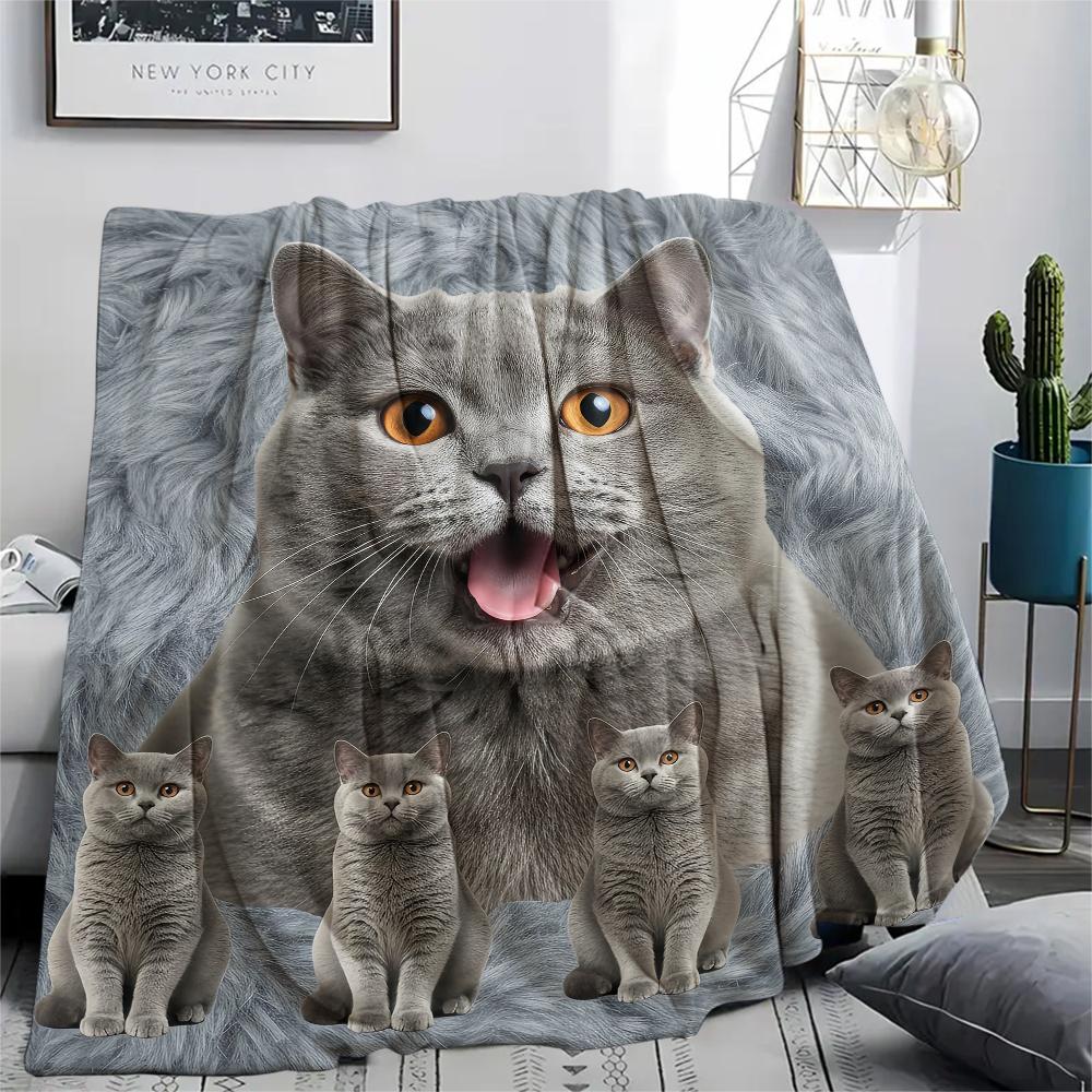 1 Stück Spielzeug Tigerkatzen-Print Flanelldecke, Hohe Qualität, Bequem für alle Jahreszeiten, Heimdekoration, Wärme und Komfort, Perfekt für Geschenke