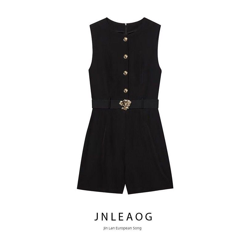Jnleaog Spring New Arrival Women's Clothing Fashion Style French Fashion with Belt Crepe Jumpsuit 3279782800