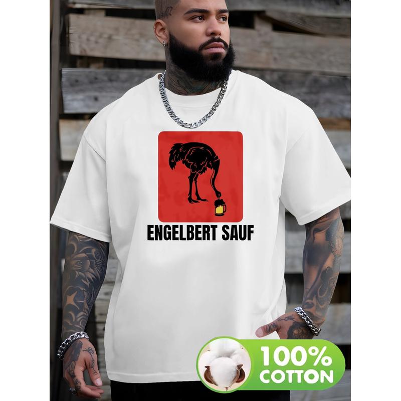 Humorous Plus Size Men'S T-Shirt with a Funny German Twist