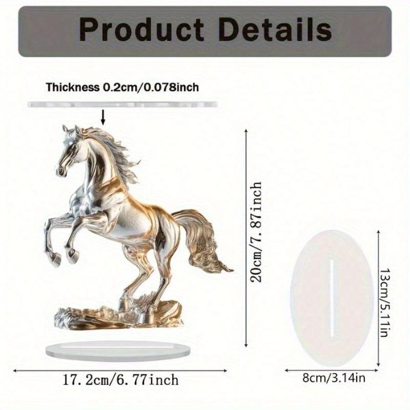 Elegant 2D Acrylic Horse Statue, NOT 3D!!!! - Classic Flat Design, No Potricate Detailing, Horse Lover Gifts