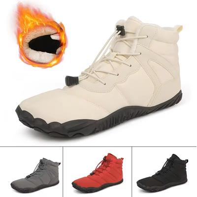 2025 Winter Women Boots Women Men Waterproof Barefoot Shoes Ankle Boots Warm Fur Sneakers Outdoor Barefoot Hiking/Climbing Shoes