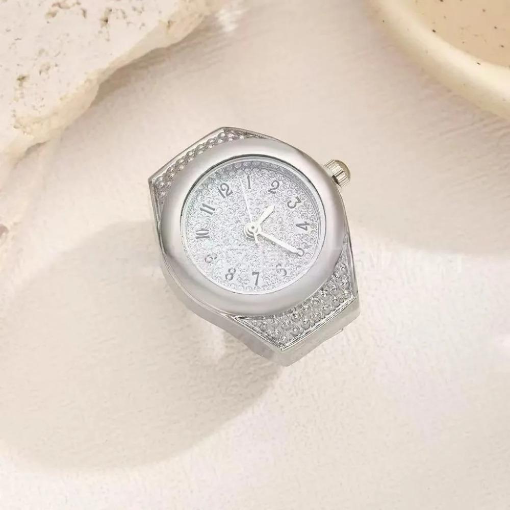 Fashion Alloy Ring Watch Stainless steel Full Inlay Diamond Diamond Rings Watch Quartz Watch Jewelry Gift