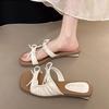 Fashion Temperament Non-slip Low-heeled One-word Slippers Women's Summer Wear 2025 New with Skirt Cool Slippers