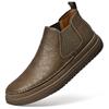 Locomotive Leather Boots Men's Autumn New Martin Boots Fashion Tooling Leather Shoes Men's Trend Help Chelsea Short Boots