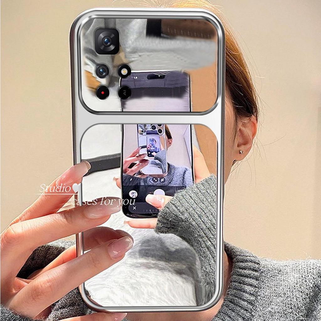 Case for Xiaomi Redmi Note 11S 5G,POCO M4 Pro 5G Trending Big Window Cover Mirror Phone Casing