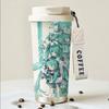 Hatsune Miku Personality Cute Animation Peripheral Thermos Cup Secondary Cartoon Creative Stainless Steel Straw Cup Holiday Gift