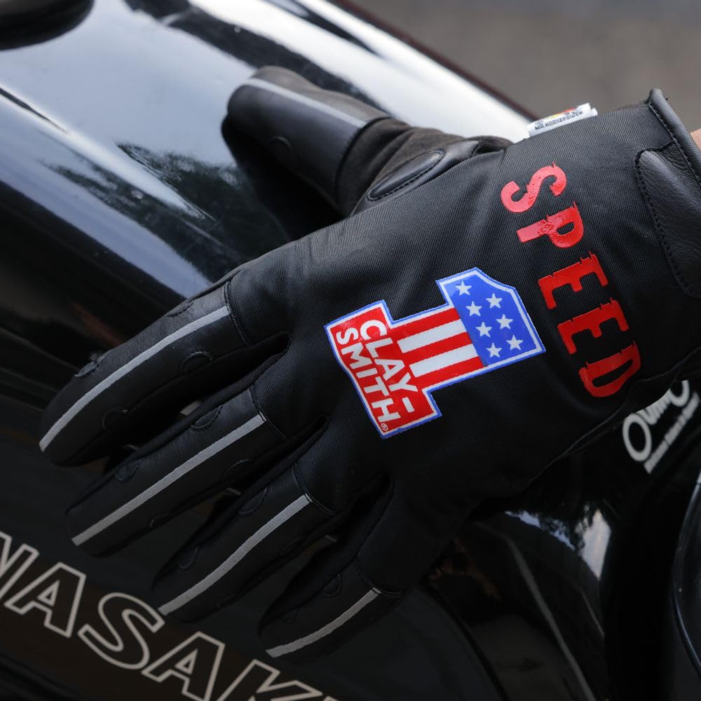 CLAY SMITH NUMBER Winter Gloves for Cold Motorcycles, Weather, Black-Ivory, Large, CSY-4021