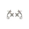 Super Fairy Four-pointed Star Pearl Earrings Star Earrings Sweet Niche Design Earrings for Women