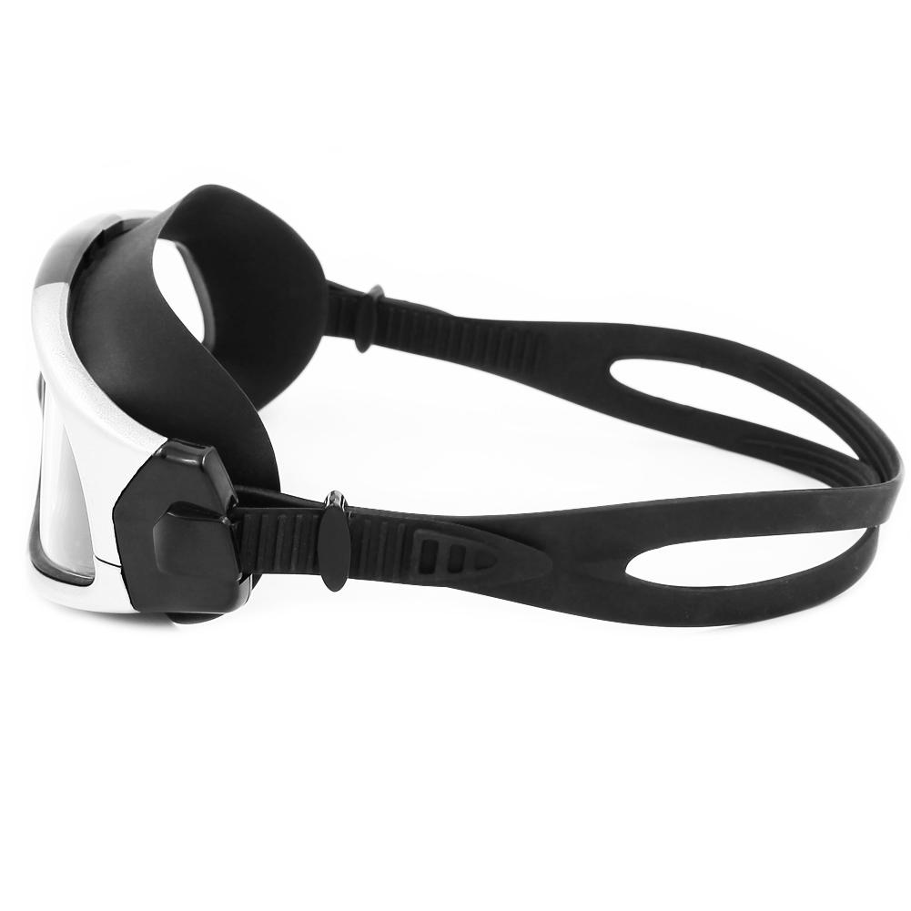 WHALE Professional Adults Electroplating Anti Fog Swimming Glasses (Silver   Black)
