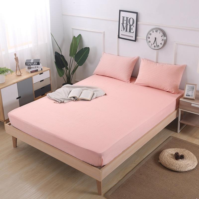 Fitted Sheet Mattress Cover With All-around Elastic Rubber Band Non Slip Dustproof Bed Sheet(Without Pillowcase)