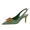 7CM Heels Women's Stiletto Sandals Fashion Elegant Pointed Tip Party High Heel Comfortable Casual Women's Shoes Sandalias Mujer