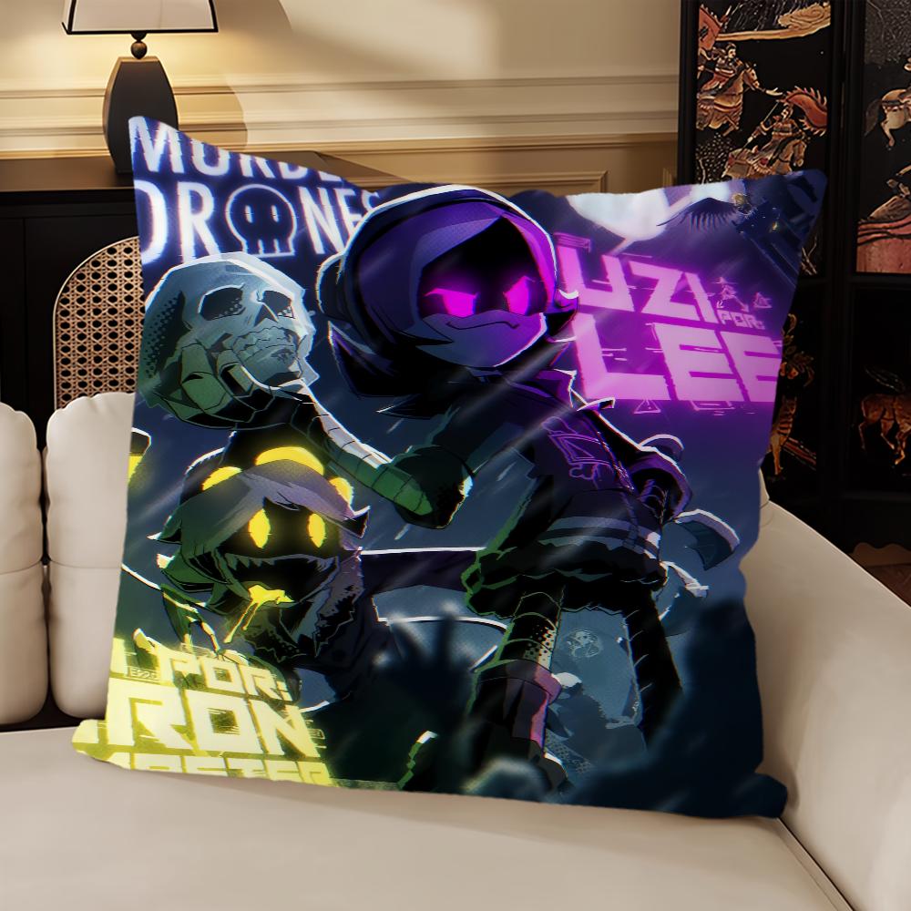 Classic Film M-Murder D-Drone Funny cushion cover Living Room Bedroom Headboard Backrest Cushion Square Cushion Nap Time Pillow 12x12Inch