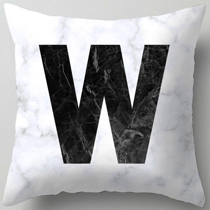 Marble Letter Print Pillowcase Decorative Pillow Sofa Cushion Cover Home Decor Pillowcase