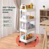 Multi-Tier Rolling Storage Cart with Wheels for Kitchen, Fruits, Snacks, Vegetables, and Books