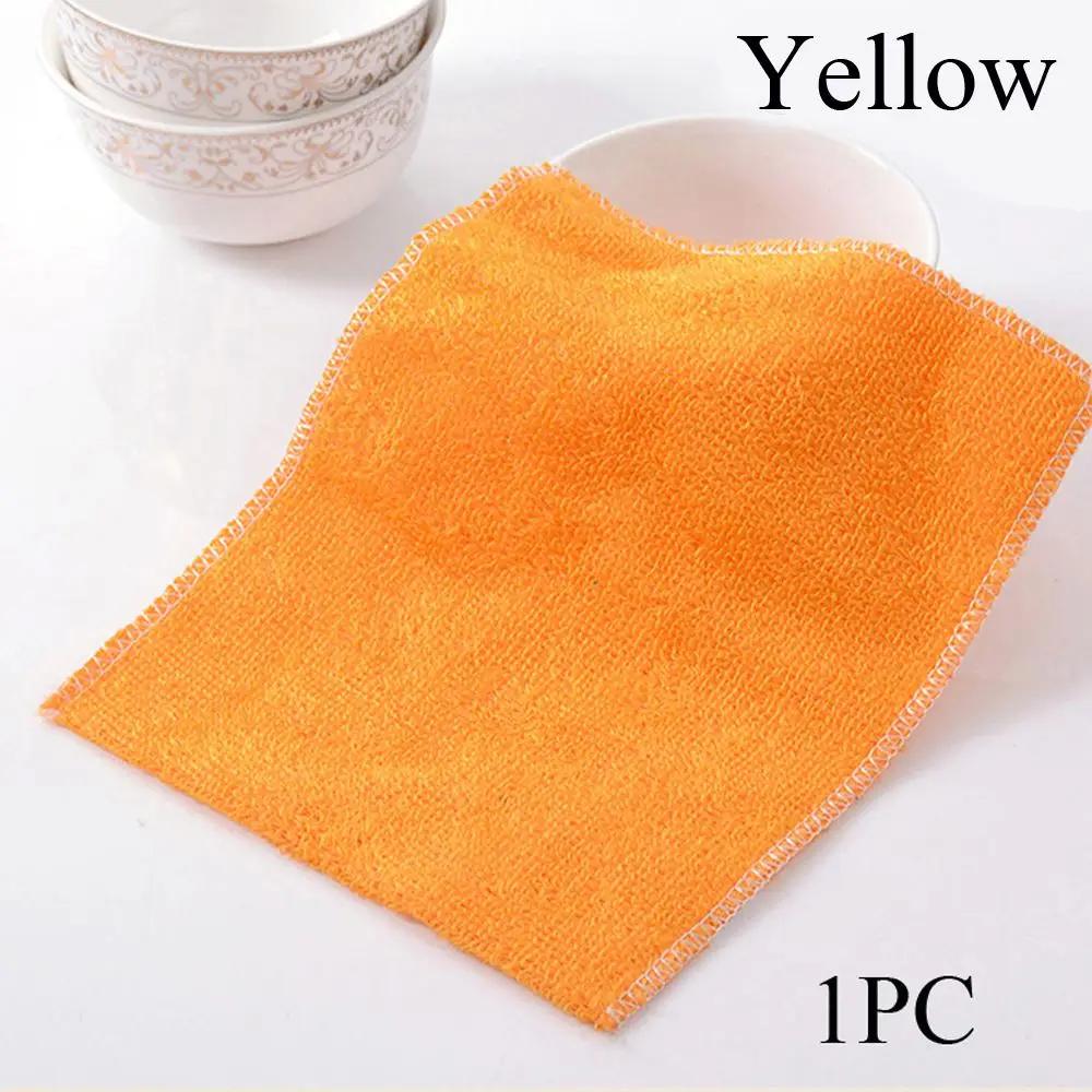 1/5PCS Anti-grease Dish Cloth Bamboo Fiber Wet and Dry Kitchen Cleaning Washing Towels Household Scouring Pad Absorbent Rags