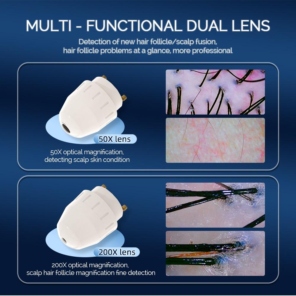 10 inch HD Display Professional Skin Analyzer 50X/200X Magnifying Pore Magnifier Hair Follicle Scalp Detector Skin Test Device
