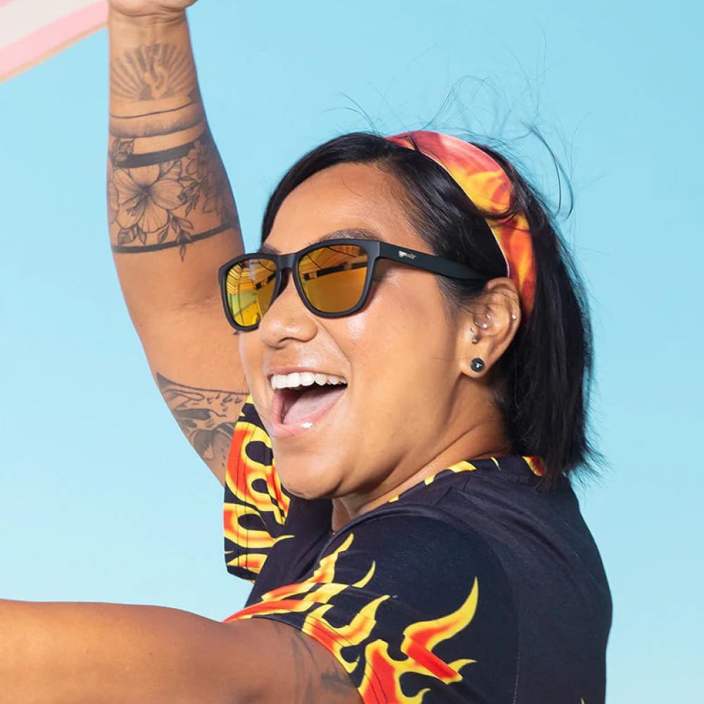 Gudar Sunglasses Whiskey Shots with Satan OG Lightweight Polarized Lenses UV Protection Stay In Place Polarized Color Lenses Mirror Lenses Men Women