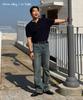 CUZNELLO Cool Cotton Henley Neck Short Sleeve Knit_Deep Navy