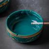 Luxury Gold-Plated Ceramic Ashtray for Home or Office
