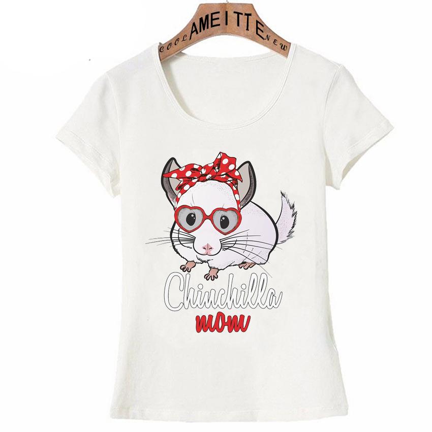 Vintage Chinchilla Mom Gift T Shirt Fashion Women Short Sleeve Elegant Woman Casual Funny Animal Print M