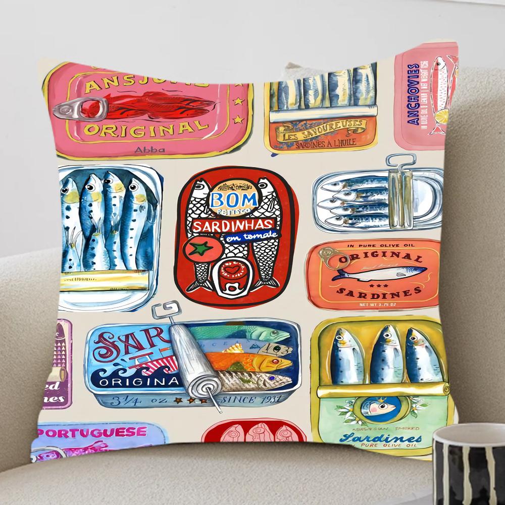 Federa Colorata Sardina Aragosta Granchio Pesce Oceano Toon Regalo Copricuscino Camera da Letto Casa Divano Sedia Seduta Decorazione Federa