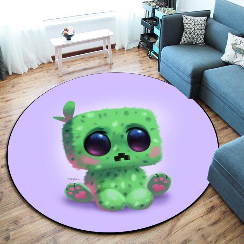 Sandbox Electronic Xbox Games Minecraft Circular Carpet Household Goods Decoration Anti Slip Home Table and Chair Mat Aisle Door Mat Carpet D12