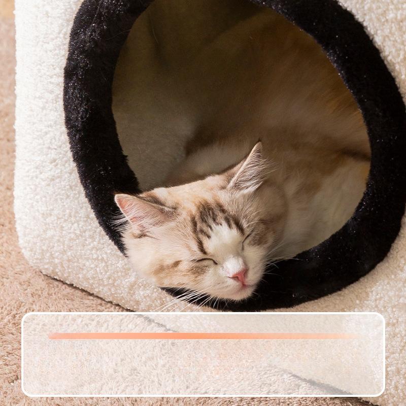 Autumn and Winter Closed Black and White Dice Cat Nest Warm and Thickened Dog Nest Teddy Dual-purpose Stool Pet Nest Dog Mat