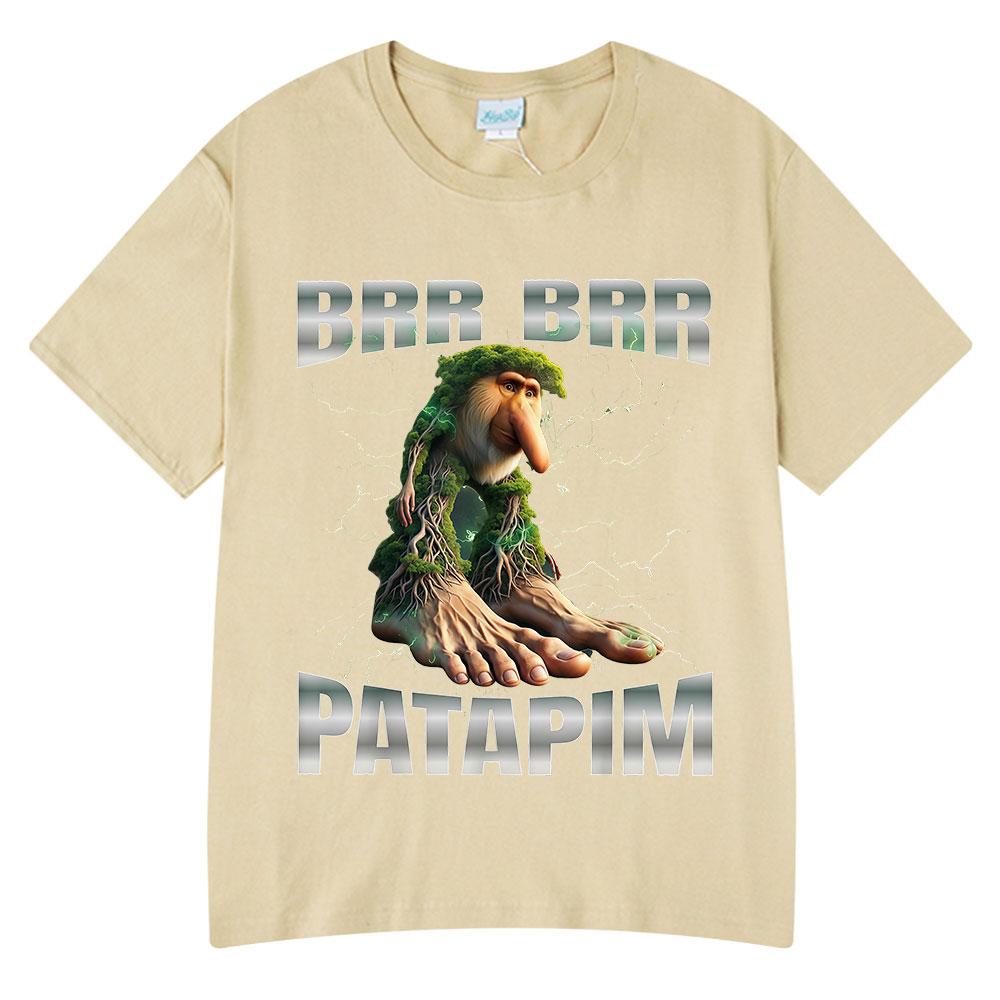 Brr Brr Patapim T Shirts Funny Italian Brainrot Meme T-shirt Men Women Summer 100% Cotton Comfort O-Neck Short Sleeve T-shirts