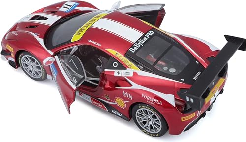 Bburago 1/24 Scale Ferrari 488 Challenge 2017 Red / Diecast Model Car, Finished Product, 18-26308