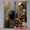 Flachdruck Glücklicher Valentinstag Szene Vorhänge Schwarz Gold Geometrisch Mond Digital Gedruckt Polyester Vorhänge Set von 2 Hergestellt