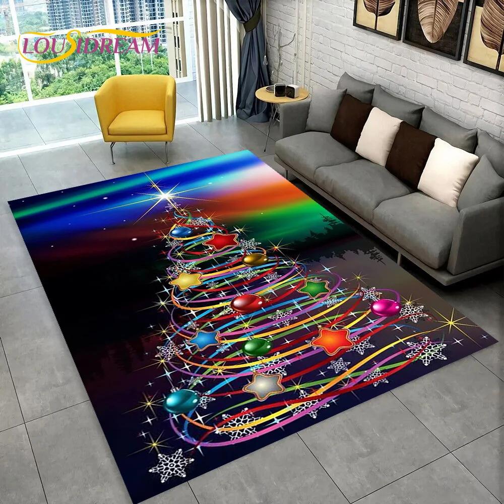 Santa Claus Vánoční stromeček Elk Area Koberec,Koberec do obývacího pokoje Ložnice Rohožka Rohožka Vánoční dekorace,Protiskluzová podložka