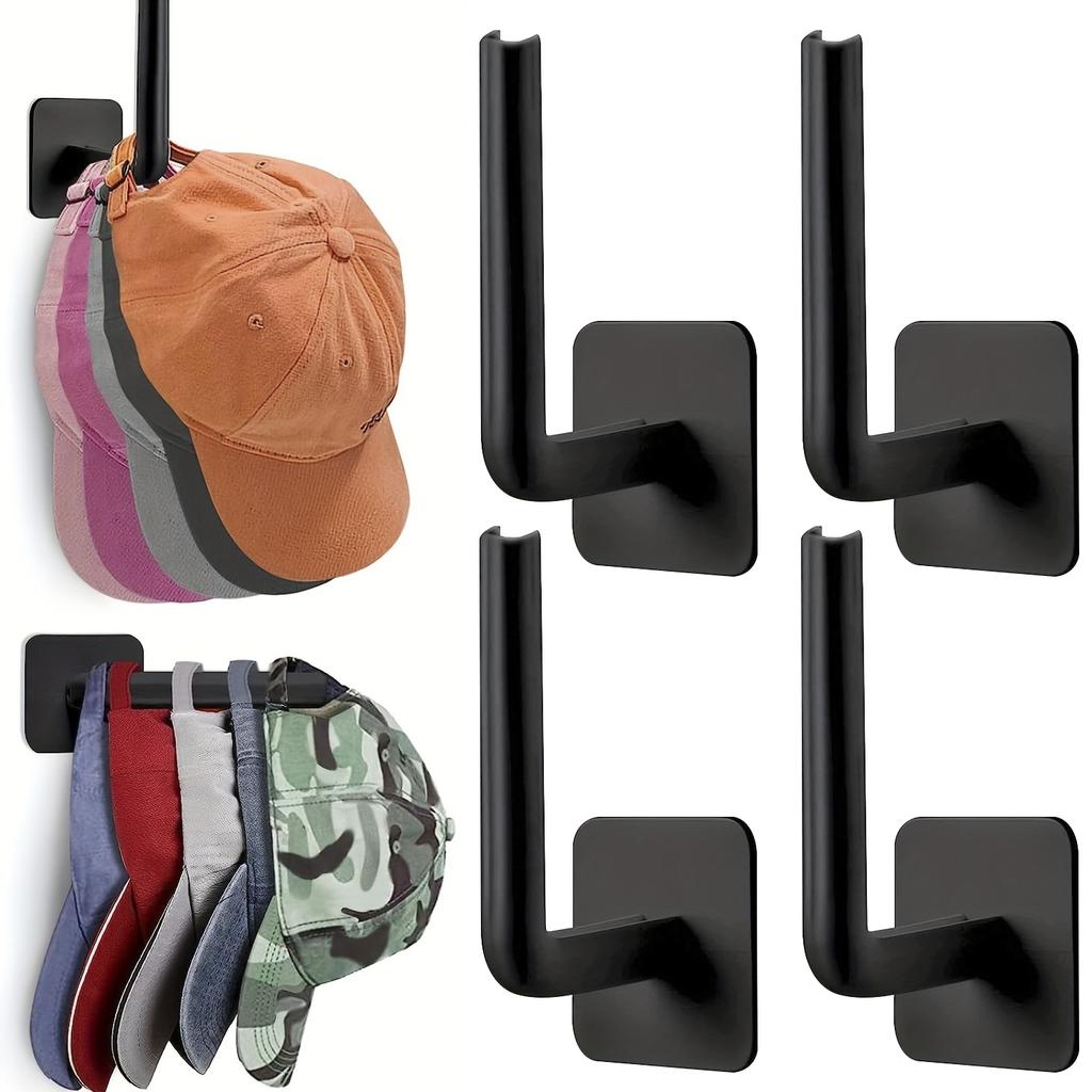 2/4/6Pcs Caps Holder Hat Rack For Baseball Caps Adhesive Hat Hooks For Wall Cap Hanger Storage No Drilling Hat Display Organizer