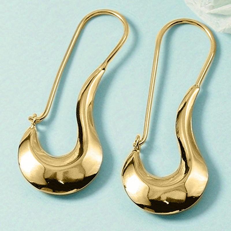 

Special-shaped glossy temperament earrings, Japanese and Korean personality versatile earrings, metallic Temu explosive ear hooks