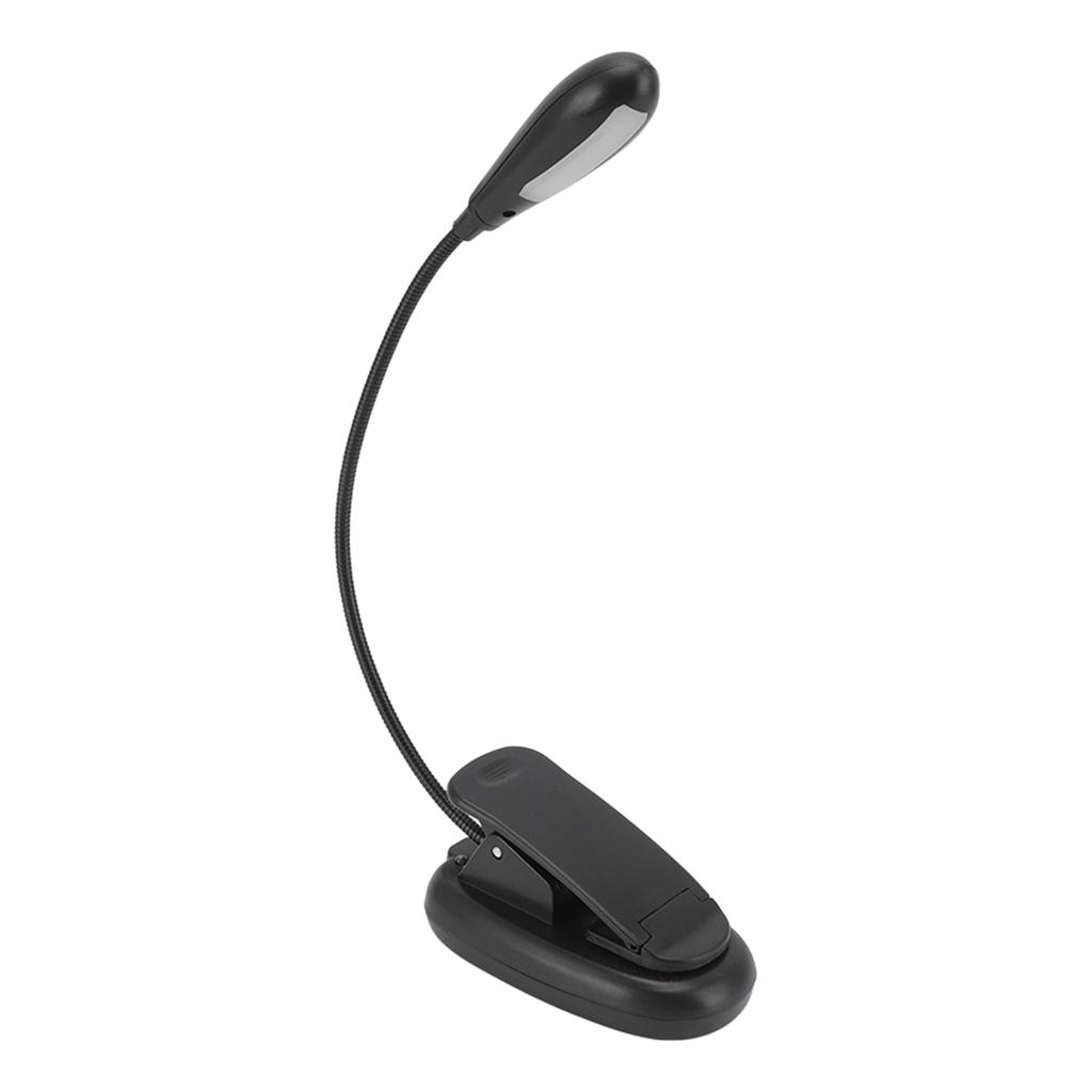 Klemme-lampe Svart 9 Nivåer 7 Lamper Sammenleggbar Fleksibel Svanenhals USB Oppladbar LED Klemme Bord