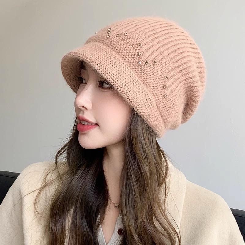 Autumn and winter hats men's and women's fashion bag head stacking hat warm confinement hat single-layer pullover hat knitted wool