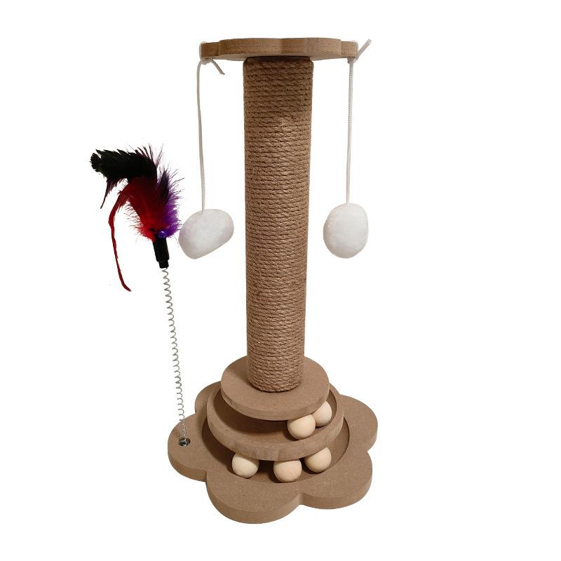 Small Sisal Scratching Post for Cats, Durable Cat Tree with Scratch Board for Indoor Cats, Pet Furniture