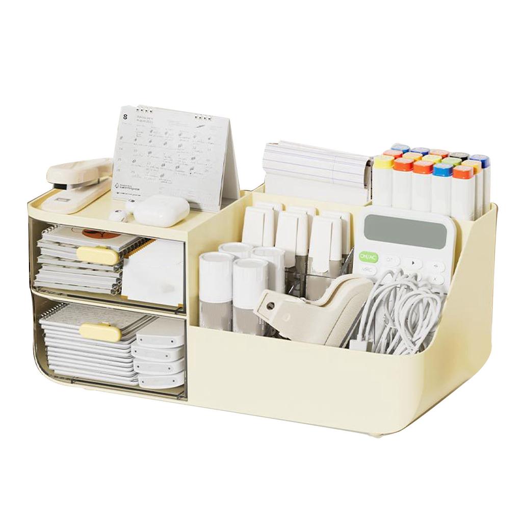 Makeup Organizer Multifunctional Skincare Cosmetic Storage with 2 Drawers for Vanity Desktop Cream