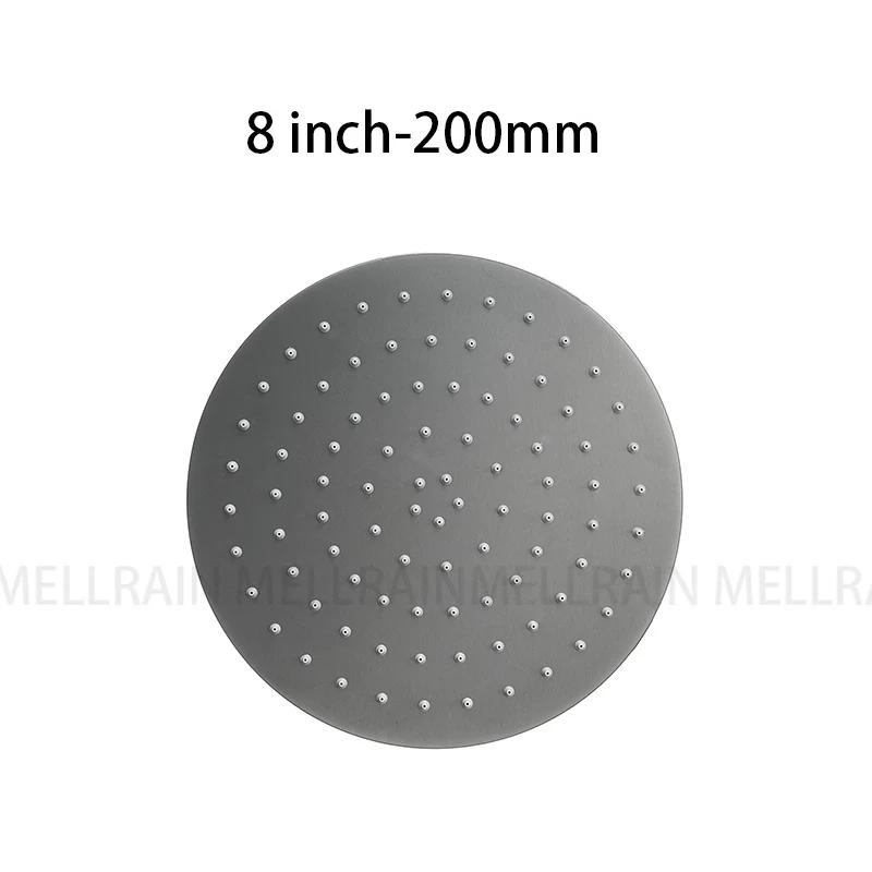 Brushed Rose Gold Rain shower head stainless steel Ultrathin water pressurize shower head in rose gold, Grey, brushed gold