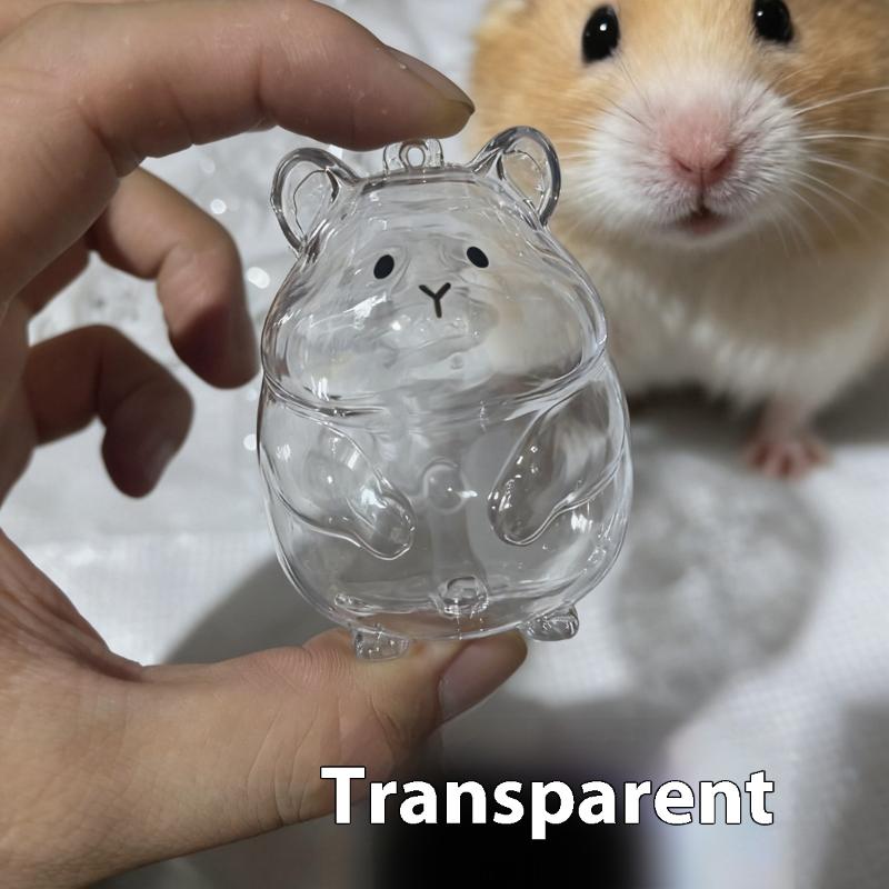 

1/2Pcs Pet Fur Keepsake Capsule Keychain Cute Hamster Shape Transparent Hamster Fur Storage Box Hair Storage Pendant