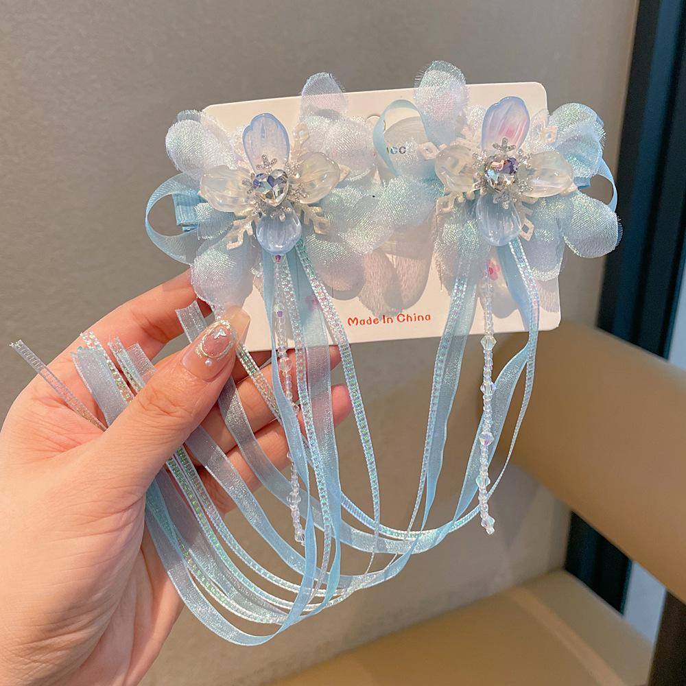 Juego de Horquillas Estilo Chino Hanfu para Niñas - Incluye Pinzas para el Cabello, Borlas Colgantes y Accesorios de Mariposa