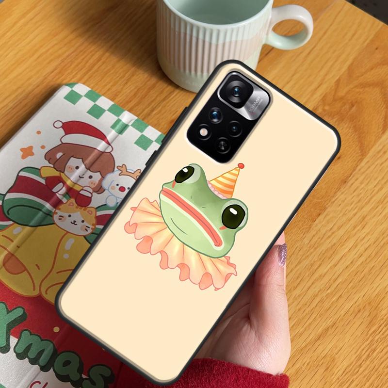 Cute Cartoon Frog Case For Xiaomi Redmi Note 14 Pro 13 12 11 10 15 Pro Plus Redmi 15 C 13 10C 12C 14C 13C Cover