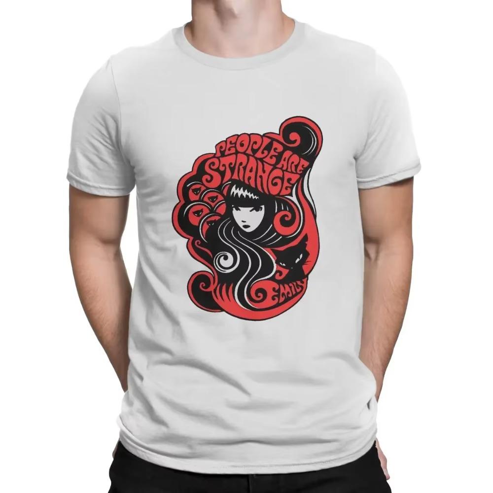 Herren Kurzarm Cartoon Film Rundhals T-Shirts, Verrückte Baumwoll-Tees, Emily The Strange, Coole Kleidung, Grafisch bedrucktes T-Shirt