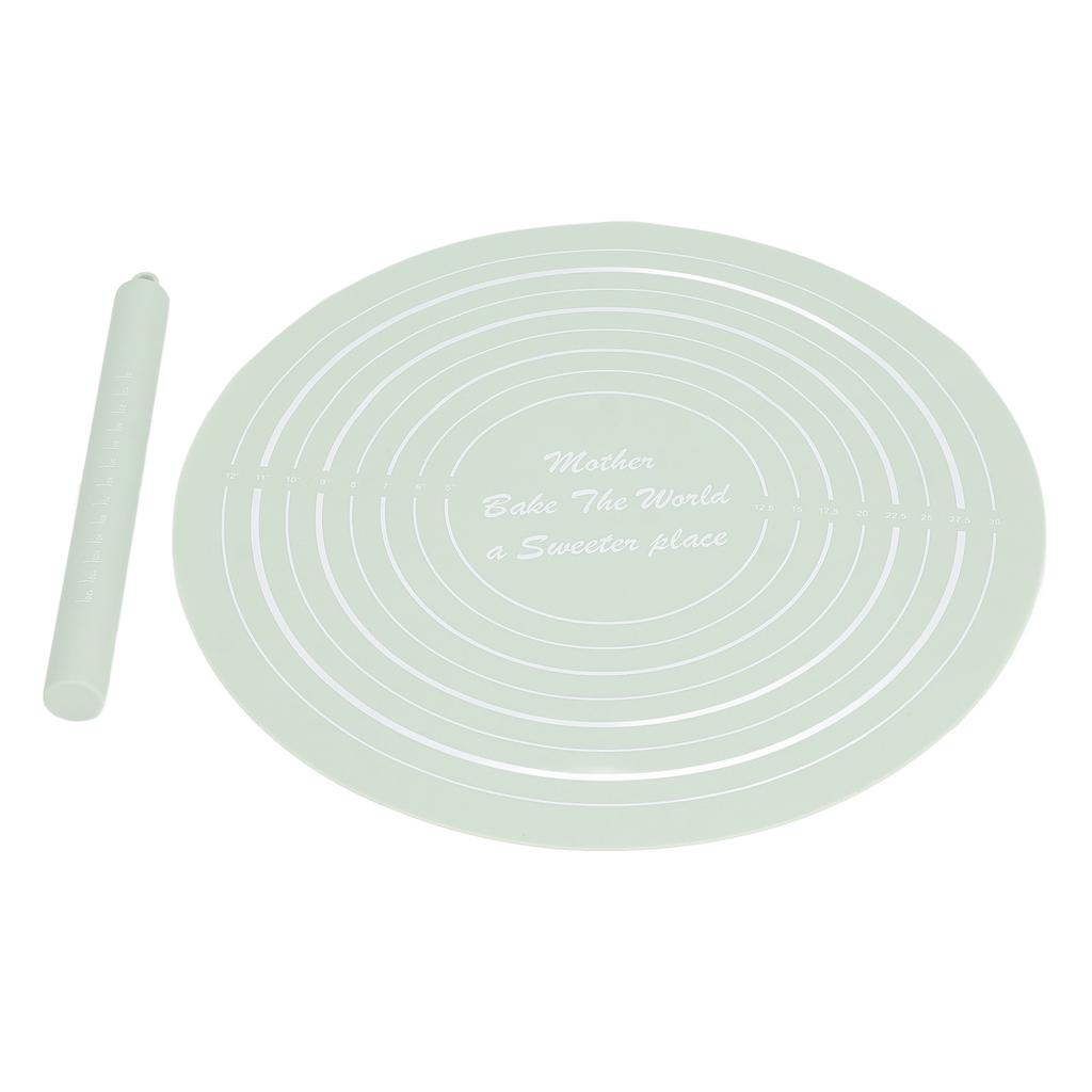 Teigroller-Set mit Maßen Silikon-Nudelholz Antihaft-Mehlmatte für Heimküche Dessertgeschäft