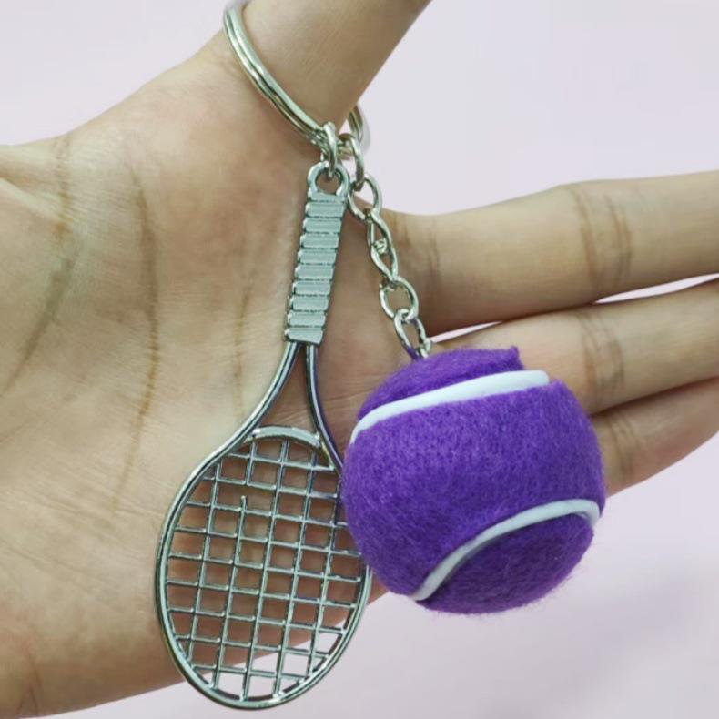 Creative Tennis Racket Keychain Pendant - Sports Gift & Backpack Accessory