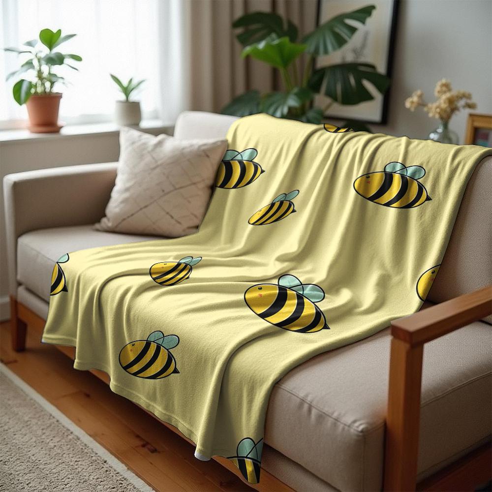 Cute Carrot Floral Anime Cartoon Flannel Blanket Soft Warm Throw for Bedroom Sofa Car Kids Holiday Gift