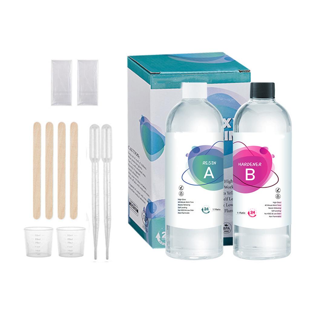 Elegantes Kristallklares Epoxidharz 2er-Pack mit schneller Härtung Ideal für Schmuckguss Nachtprojekte