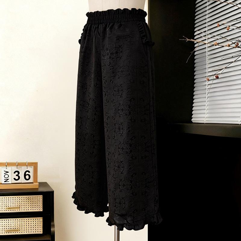 Spring/Summer 2026 Collection: Jacquard Lace Wide-Leg Pants for Middle-Aged and Elderly Mothers